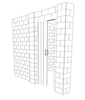 L Shaped Wall - W/ Door - 10 x 10 x 8 Ft