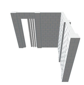 L Shaped Wall - W/ Door - 10 x 10 x 8 Ft