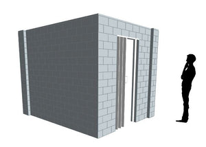 L Shaped Wall - W/ Door - 8 x 10 x 8 Ft