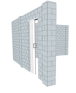 L Shaped Wall - W/ Door - 15 x 15 x 8 Ft