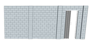 L Shaped Wall - W/ Door - 20 x 20 x 8 Ft
