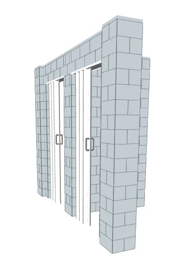 T Shaped Wall - W/ Door - 10 x 4 x 8 Ft
