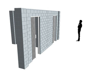 T Shaped Wall - W/ Door - 8 x 18 x 8 Ft