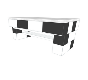 Table - Stepped Coffee Table w/Shelf - 1 Ft 6In x 4 Ft x 1 Ft 7 In